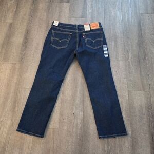 Levi's 514 Jeans 36X30 Mens Stretch Regular Fit Zip Fly Straight Denim Dark Blue